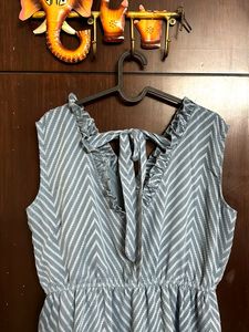 Blue Chevron Midi Dress