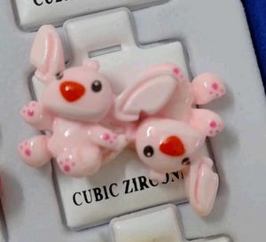 Adorable Pink Angel Stitch Earrings