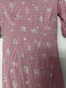 Pink Medium Length Kurta