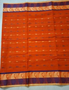 New Orange Embroidered tant Saree 🎶