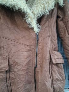 Brown Shearling Collar Jacket