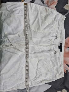 White Wide Leg Lenin Pants