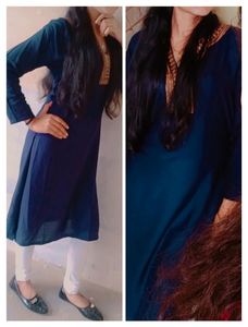 Beautiful Kurti With Neck Embroidery