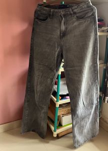 straight fit washed black jeans