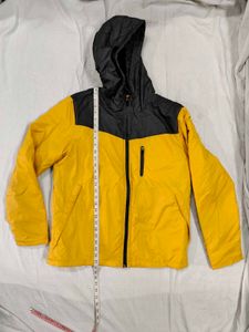 Colourblock Hooded Jacket Charcoal Mustard