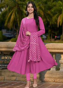 Crepe Kurti With Dupatta