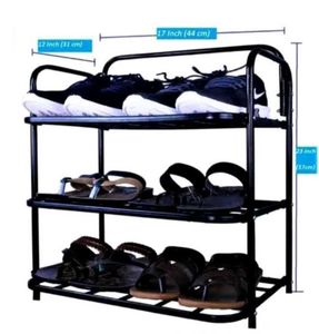 Shoe Rack 3 Shelves Durable and Multipurpose Metal