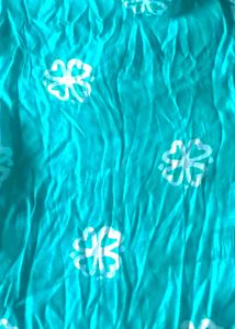 Teal Floral Print Fabric