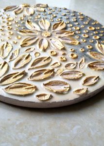 3D Texture Art Wall Decor- Golden Blossom