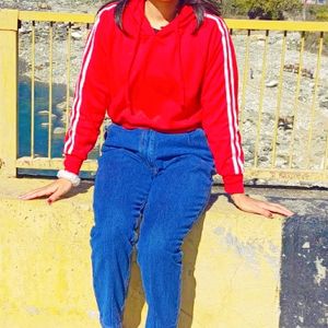 Crop Red Hoddie
