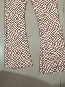 Retro Checkered Flare Pants