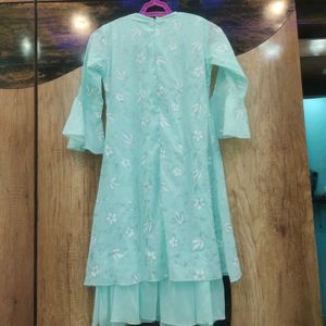 cyan blue shiny party wear dress/kurti💙😍