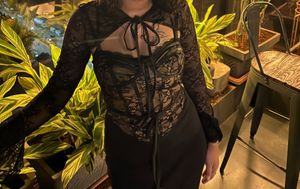 Newme Black Lace Corset Top