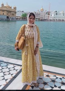 Yellow Printed Kurta Set