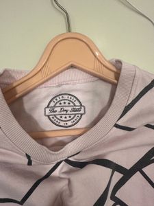 Pink Geometric Print Sweatshirt, Bust-36