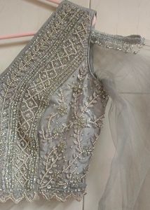 Crop Top Lengha With Design Sleeves
