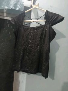 Black Party Wear Blingy Top