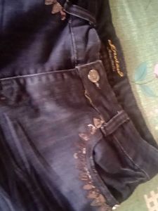 Dark Wash Embellished Denim Jeans