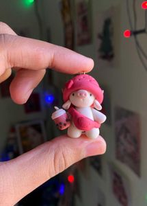 Strawberry Moo keychain