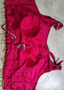 🔥Saree style Lehenga🩷 rani pink indo western