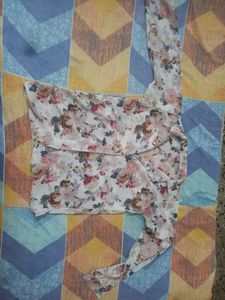 Floral Print Top &amp; Scarf Set