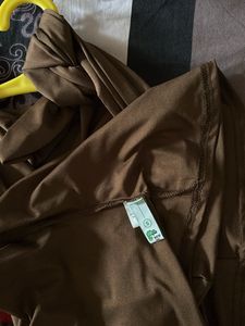 Brown Cowl Neck Top