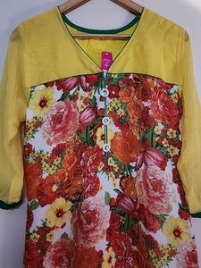 Yellow Georgette  KURTI 💛