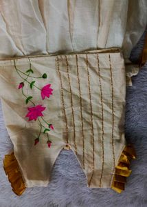 Kerala Kasavu Top And Skirt