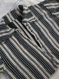 Striped Button-Down Crop Top