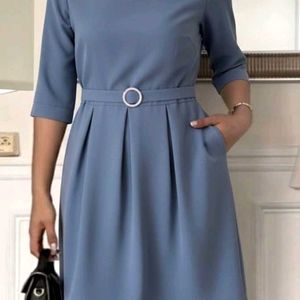 Elegant Blue Midi Dress