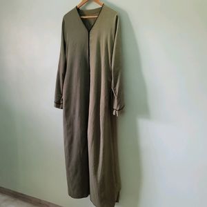 Dubai Pleated Olive Green Abaya 💚