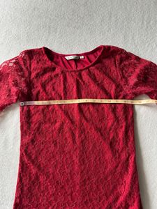 Red Lace Top - S