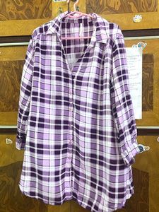 Recap Purple Plaid Checked Shirt Cotton Blended