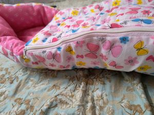 Baby Bed / Carry Bag - Pink And White