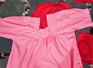 Comfortable Pink Nighty Or Home Wear