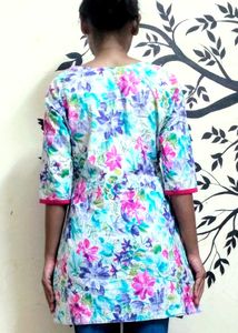 Pure Cotton flower Printed Kurti 🌺