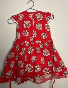 Girls&#39; Red &amp; White Floral Dress