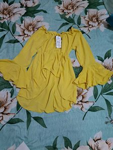 Shein Chic Off-Shoulder Yellow Top