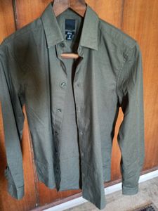 H&amp;M Slim Fit Shirt Olive Green