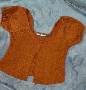 Brown Front Slit Top 🤎