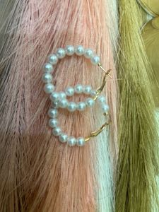 Pearl Hoop Earrings