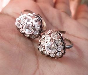 Pure Silver Zircon Toe Rings