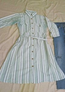 Striped Shirt Dress &amp; Jeans