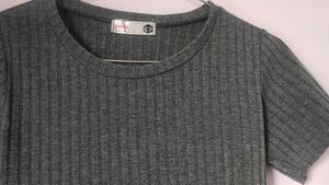 Grey Crop Top