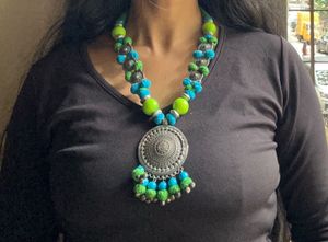 Handcrafted German Silver Beaded Necklace