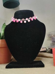 Pink Beaded Choker