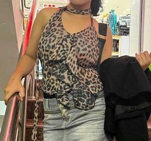 Lulu &amp; Sky Y2k Animal Print Halter Neck Top