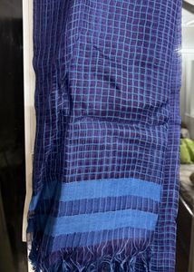 Blue Checked Dupatta – Lightweight &amp; Stylish