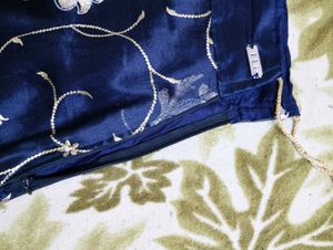 Organza Fabric Lehnga Choli Navy Blue 💙