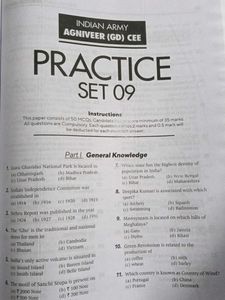 Indian Army Agniveer G.D. Practice set